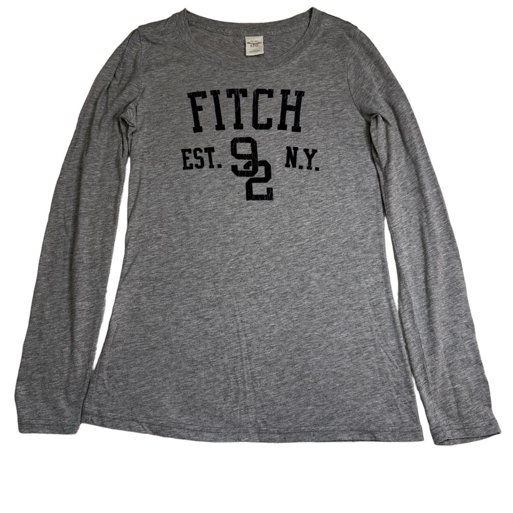 Abercrombie and Fitch Gray Tee Size Large Long Sleeve Classic Fitch Graphic NWOT - Picture 9 of 10